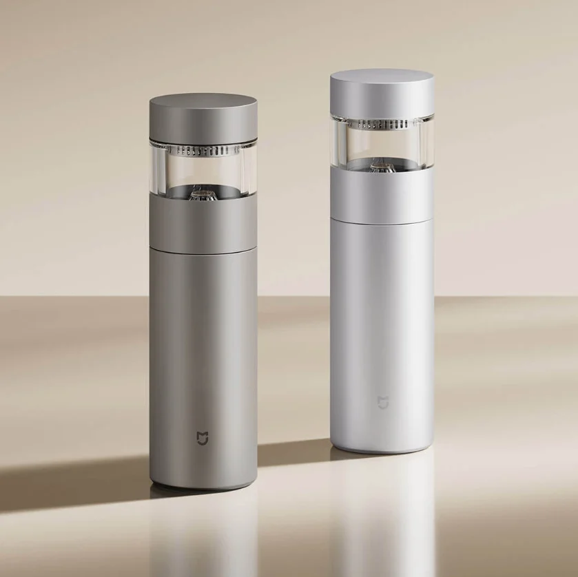 Xiaomi's New Mijia Titanium Thermos Brews Tea in the Lid for 199 Yuan ($30)